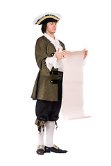 Image showing man in a historical costume read the decree