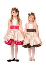 Image showing Two charming little girls in a dress