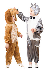 Image showing Boys dressed as a cat and dog