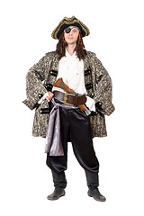 Image showing Man dressed as pirate. Isolated