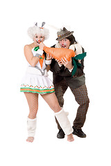 Image showing Funny couple dressed as rabbits