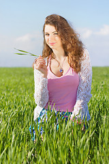 Image showing Portrait of smiling nice young woman