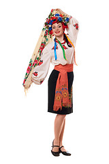 Image showing Attractive woman in the Ukrainian national clothes