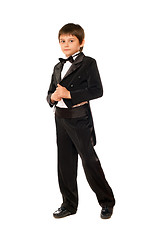 Image showing Little boy in a tuxedo. Isolated