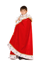 Image showing Boy dressed in a robe of King