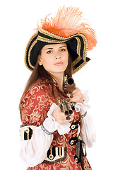 Image showing Attractive young woman with guns