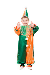 Image showing Boy dressed as harlequin