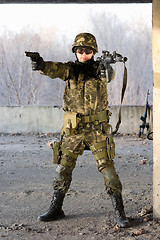 Image showing Military man aiming