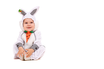 Image showing Little boy dressed as bunny