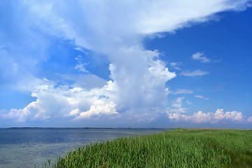 Image showing Blue sky with white clouds