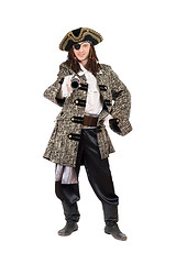 Image showing Man in a pirate costume. Isolated