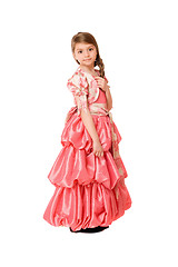 Image showing Lovely little girl in a long dress
