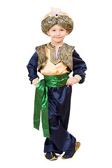 Image showing Boy wearing oriental costume.  Isolated