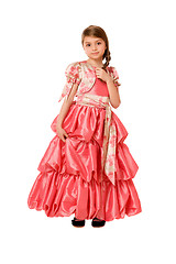 Image showing Charming little girl in a long dress