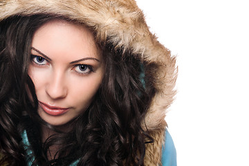 Image showing Closeup portrait of pretty young brunette