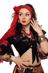 Image showing beautiful gypsy woman. Isolated