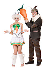 Image showing Funny couple with carrot