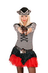 Image showing Charming girl with guns