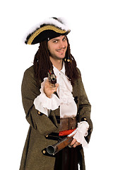 Image showing man in a pirate costume with pistols