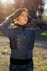 Image showing charming girl in autumn park