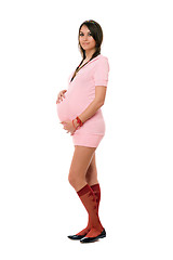 Image showing Charming pregnant brunette woman