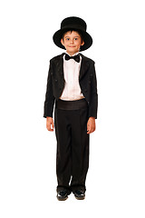 Image showing little boy in a tuxedo. Isolated