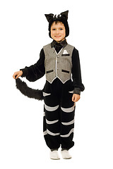 Image showing Playful boy in costume cat