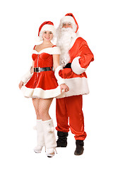 Image showing Santa Claus and smiling Snow Maiden