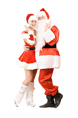 Image showing Santa Claus and happy Snow Maiden