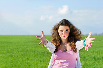 Image showing Portrait of smiling young woman