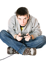 Image showing Guy with a joystick