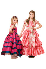 Image showing little girls in a long dress