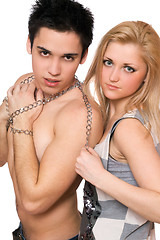 Image showing Attractive young woman and a guy