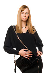 Image showing Blonde with the black purse