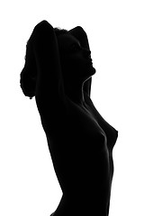 Image showing Silhouette of a naked sexy young woman. Isolated