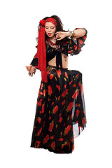 Image showing Sensual gypsy woman in a black skirt