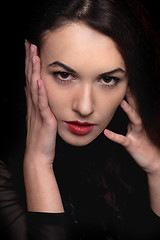 Image showing Closeup portrait of passionate young woman