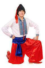 Image showing Guy in the Ukrainian national costume. Isolated