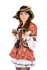 Image showing perfect woman with guns dressed as pirates