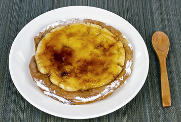 Image showing ensaimada de Mallorca with Catalan custard