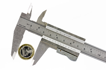 Image showing One euro in a calibrator