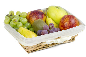 Image showing Apples, pears and grapes appetizing autumn fruit 