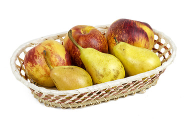 Image showing Apples, pears and grapes appetizing autumn fruit 