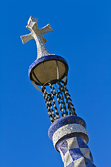 Image showing detail of the main entrance building at Parc Guell,