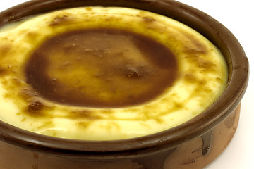 Image showing Catalan cream delicious dessert with sugar toast, typical in Catalonia 