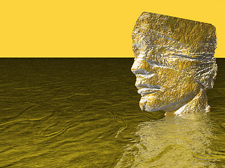 Image showing Head of man in water 