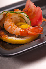 Image showing colorful  prawn shrimps appetizer snack