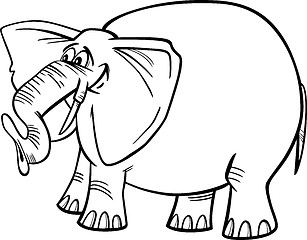 Image showing elephant cartoon illustration for coloring