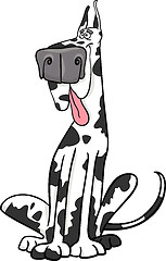 Image showing  harlequin dog cartoon illustration