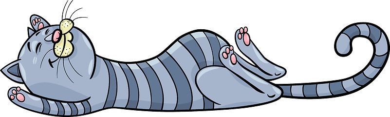 Image showing sleeping tabby cat cartoon